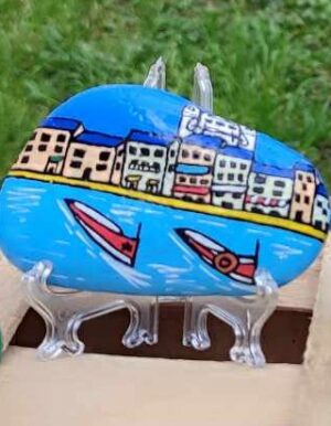 PEINTURE SUR GALET "BASTIA"